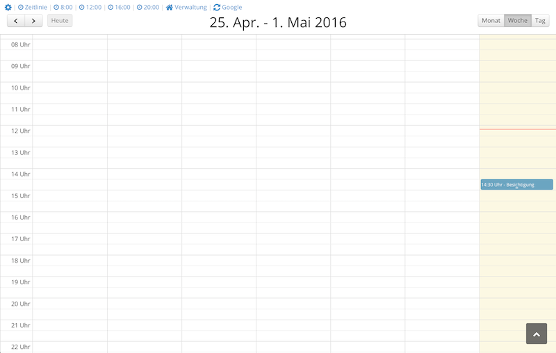 Kalender in der Maklersoftware
